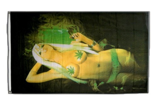 Bandiera cannabis hippie girl - cannabis,