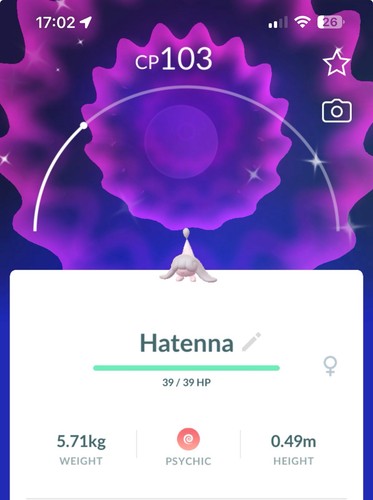 Shiny hatenna pokemon gen8 - gen8, go