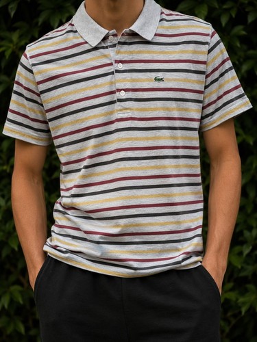 Polo lacoste vintage righe - lacoste,
