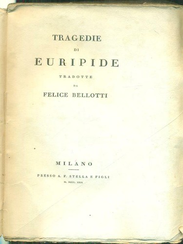 Tragedie euripide bellotti - di,