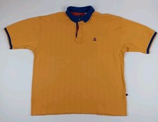 Polo vintage Bugle ragazzo gialla grande spessa cotone stemma logo preppy skater