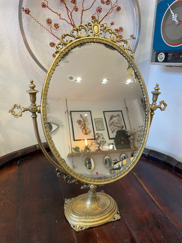 Specchio tavolo ottone - tavolo,