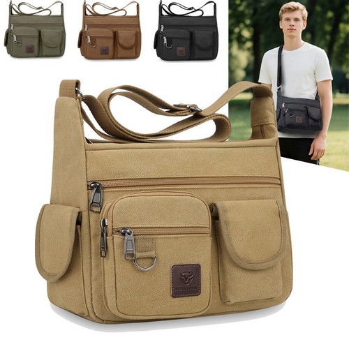 Borsa uomo vintage tela