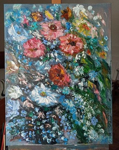Quadro moderno floral olio - moderno, floral 
