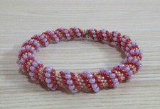 Idea regalo BRACCIALE BRACCIALETTO donna artigianale mezzi cristalli perline 