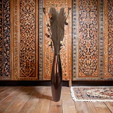 Grande vaso da terra vetro bronzo dorato vaso fiori decorativo fatto a mano 66cm