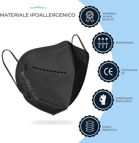 50x mascherine ffp2 nere