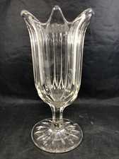 Pressed Glass Vase Clear