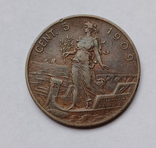 Italia centesimi 1909 - italia, 5