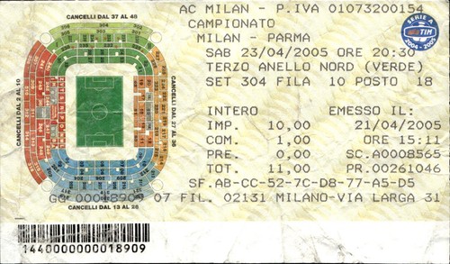 Biglietto stadio milan parma - biglietto,