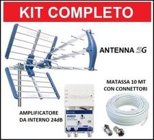 Kit Antenna TV Amplificata Digitale Terrestre Esterna Con Amplificatore Segnale