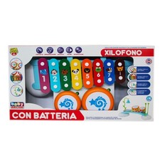 XILOFONO COLORATO CON BATTERIA CON SUONI E MUSICA GIOCO PER BAMBINI DA MESI 18+