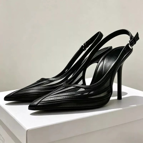 Decolte donna nero con tulle - decolte,