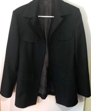 Cappotto donna medio Sisley manica lunga aderente dettaglio tasca bottoni nero