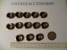 13 BOTTONI CONCAVI METALLO COLOR BRONZO 4 FORI DIAMETRO CM 2 SPESSORE 7 MM