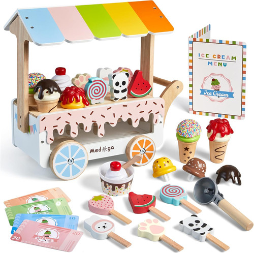 Carrello per gelato legno - carrello,