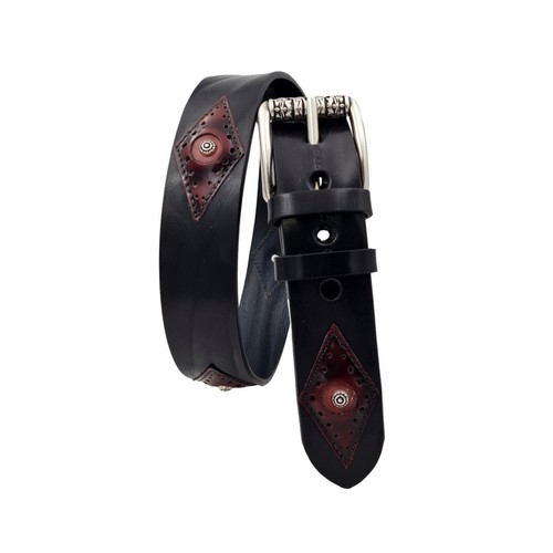 Cintura cuoio nero con - 4,
