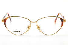 occhiali vintage metallo oro montatura occhio da gatto donna 80s?MISSONI M355