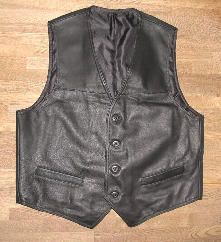 Gilet uomo pelle nera - pelle,