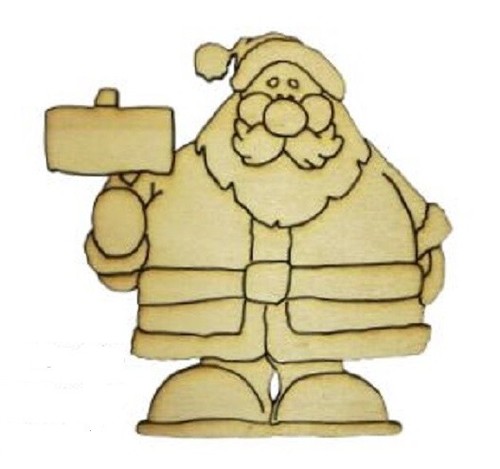Sagoma legno babbo natale - legno,
