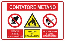CARTELLO SEGNALETICO - CONTATORE METANO - segnaletica segnale