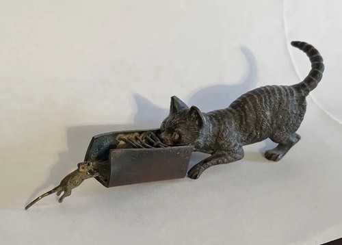 Antico gatto vienna bronzo - vienna,