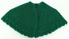 SCIALLE Mantella lana UNCINETTO  Fatto a mano Handmade - Lana Verde