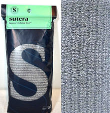 Asciugamano esfoliante giapponese "SUTERA" NUOVO con fibra Duo intrecciata incrociata - Grigio, senza sfilacciatura