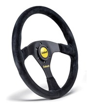 SABELT VOLANTE SW-635 PIATTO PELLE SCAMOSCIATA NERA 350mm AUTO ABARTH 500 595