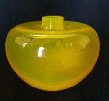 Splendido vaso Salviati italiano, vetro artistico veneziano giallo limone