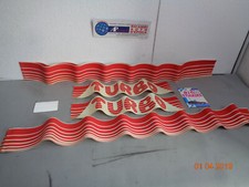 KIT BANDE ADESIVE FIANCATA DX/SX (6pz) ABBELLIMENTO TURBO AUTO EPOCA BIANCO/ROSS