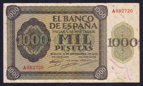 1000 pesetas 1936 burgos - 1000,