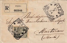 10242-REGNO, CALABRIA, RACCOMANDATA DA PIZZO A MARTIRANO, TONDO RIQUADRATO,1904