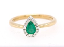 9ct Oro Giallo Smeraldo e