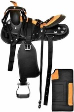 Sella sintetica nera/arancione