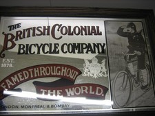 SPECCHIO/QUADRO  PUBBLICITA' BRITISH COLONIAL BICYCLE  Co.  Vintage