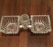 ANTICA SPARGISALE E SPARGIPEPE E PORTA STECCHINI IN VETRO