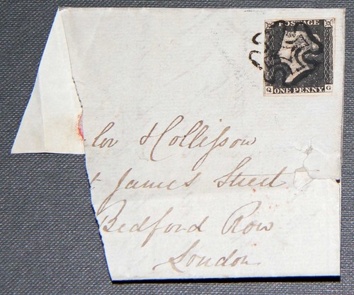 1840 penny nero su un - 1d,