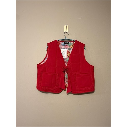 Gilet trapuntato rosso toppa