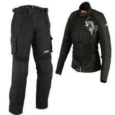 Giacca e pantaloni donna moto estate combinata ariosa moto scooter nero