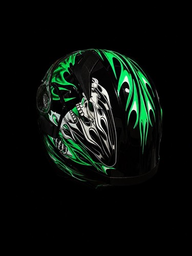 Casco modulare nero - nero, verde