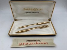 577.161.02 vintage PAPERMATE mechanical Pencil Roll Pen Set Original box Gold pl
