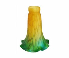 Vetro di ricambio FLUTE paralume per applique lampade in ottone verde e arancio