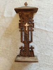 Crocifisso in legno croce astile religiosa cattolica usata vintage crucifix 