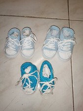 SCARPETTE PER NEONATO ALL'UNCINETTO STILE CONVERSE (fatte a mano)