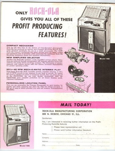 Rock ola princess 1493 jukebox - rock-ola,