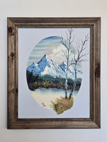 Quadro stile rippé bob ross - bob,