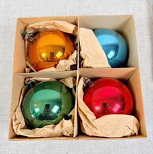 PALLE IN VETRO SOFFIATO ALBERO DI NATALE ANNI '60 DIAMETRO 8 CM ADDOBBI