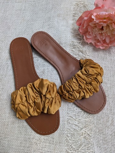 Zara ruched satin low heel - satin,