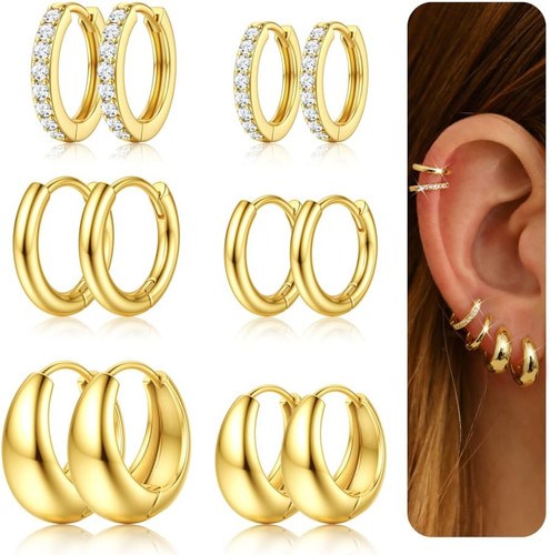 Paia orecchini cerchio donna - 6,